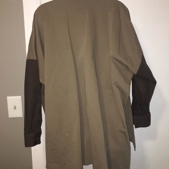 TOME Army Brown Twill Utility Longsleeve Overshirt - Picture 2 of 4
